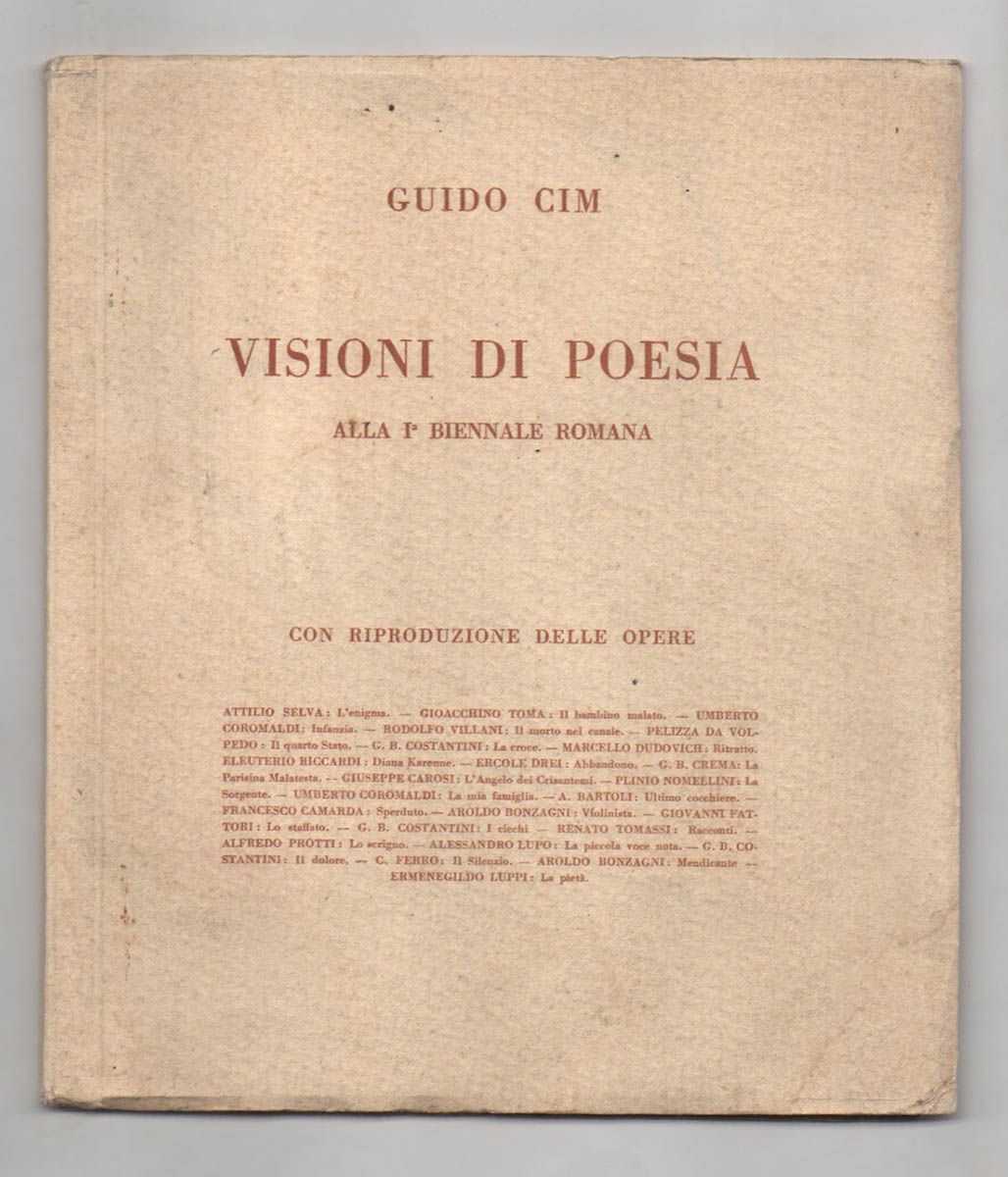visioni di poesia alla 1° biennale romana. con riproduzioni delle opere