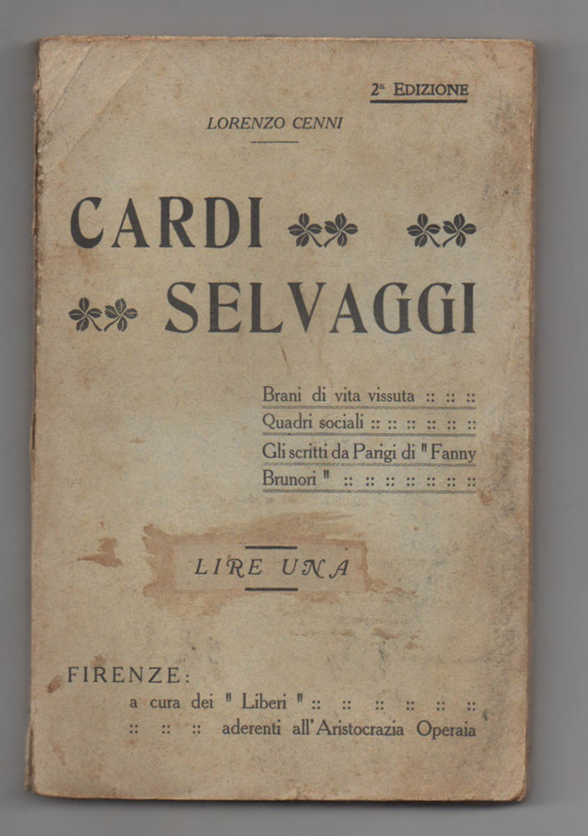 cardi selvaggi. brani di vita vissuta - quadri sociali  - gli scritti da parigi di “fanny bruniori” [ricopertinatura]
