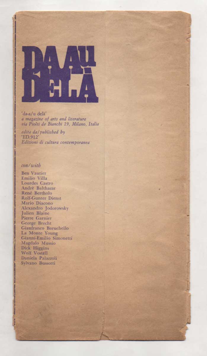 etras in da- a u delà. a magazine of arts and literature