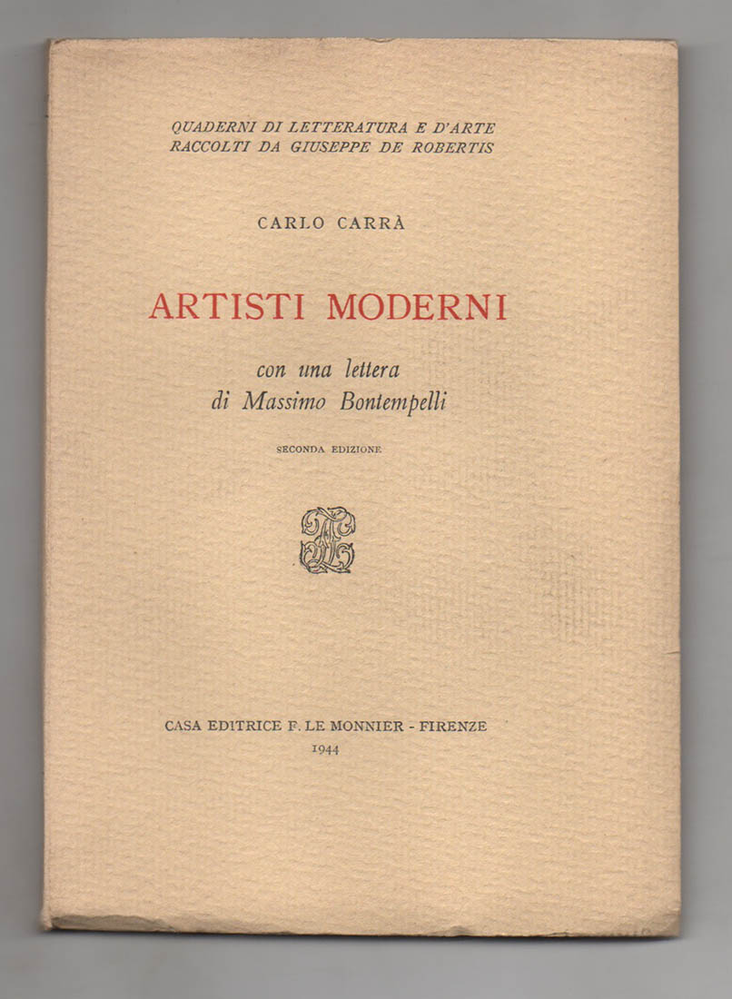 artisti moderni. con una lettera di massimo bontempelli. seconda edizione