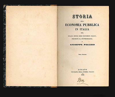 storia della economia pubblica in italia ossia epilogo critico degli economisti italiani. terza edizione