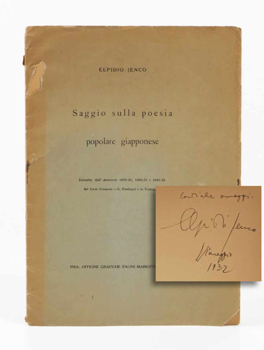 saggio sulla poesia popolare giapponese [in copertina aggiunto: estratto dall’annuario 1929-1930 e 1931-1932 del liceo ginnasio «g. carducci» in viareggio]
