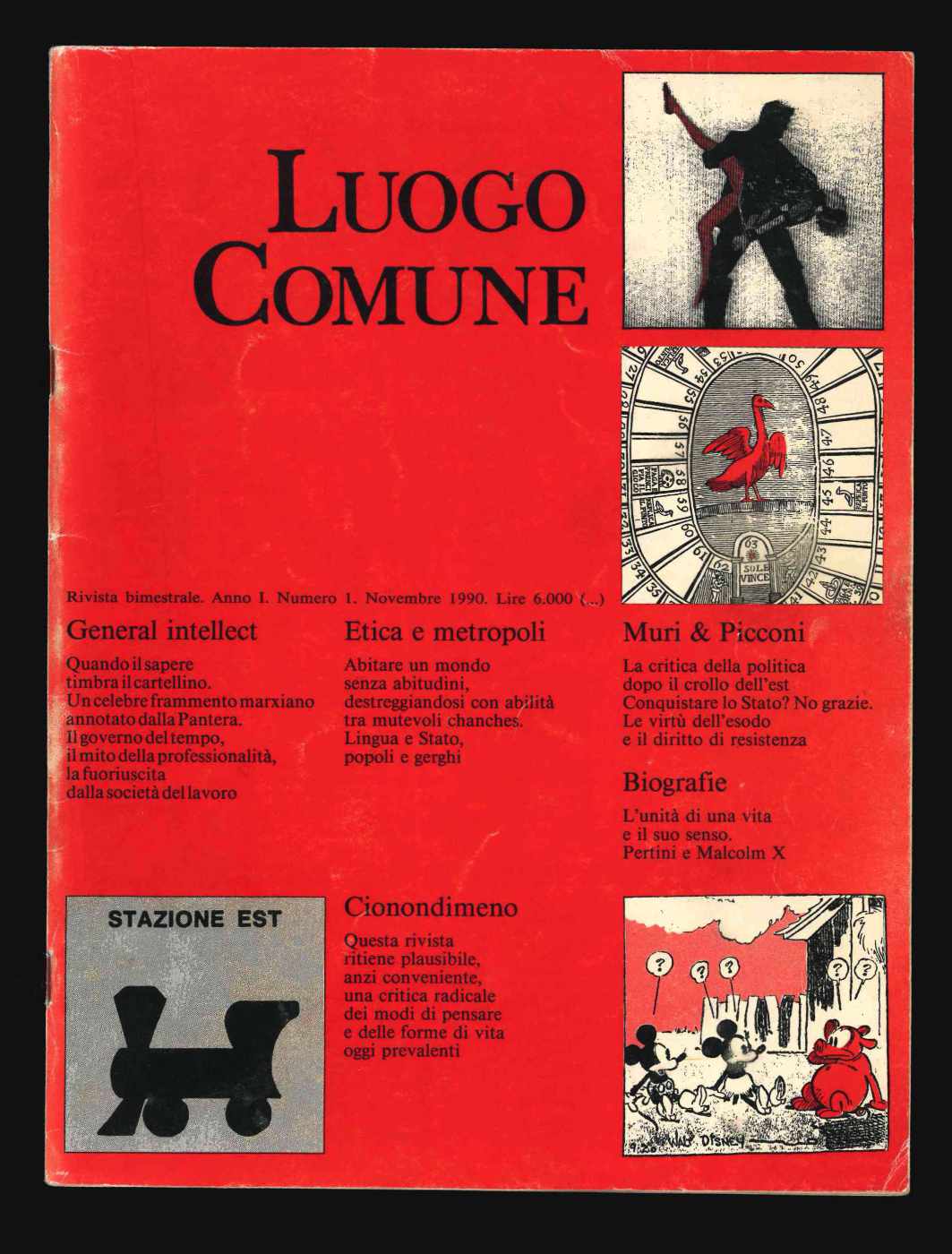 luogo comune. rivista bimenstrale. anno i, numero 1. novembre 1990