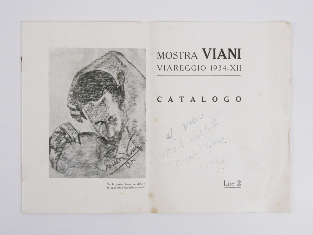 mostra viani. viareggio 1934 - xii — catalogo [titolo sulla copertina; con autografo]