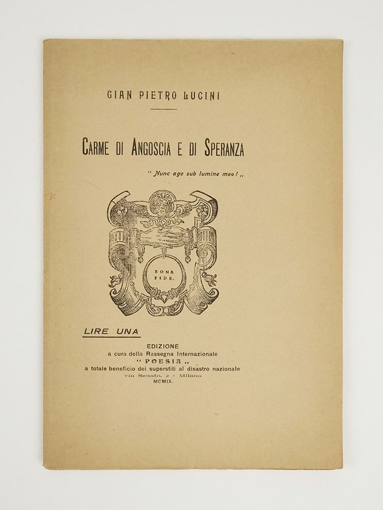 carme di angoscia e di speranza. [al frontespizio] in commemorazione del xxviii decembre mcmviii
