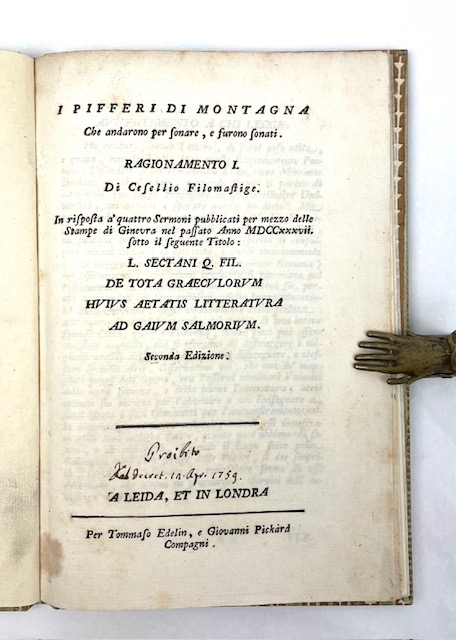 i pifferi di montagna che andarono per sonare, e furono sonati. ragionamento i. di cesellio filomastige