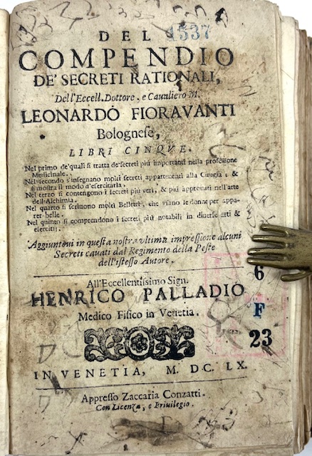 del compendio de  secreti rationali [...] libri cinque