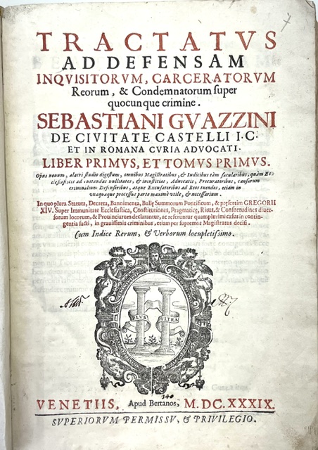 tractatus ad defensam inquisitorum, carceratorum reorum, & condemnatorum super quocunque crimine. liber primus, et tomus primus. (liber primus et tomus secundus)