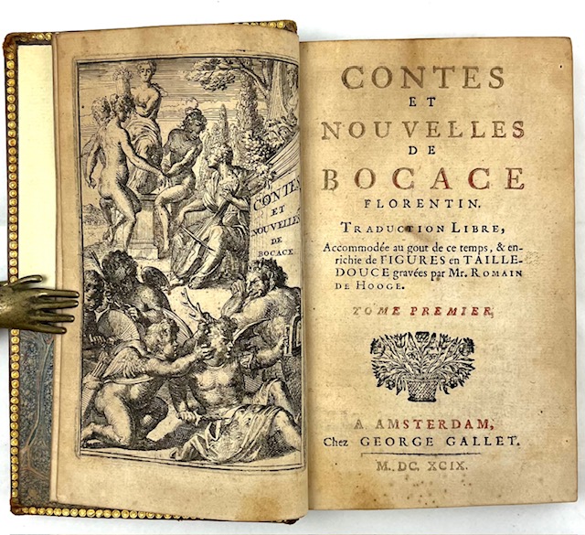 contes et nouvelles de bocace florentin. traduction libre, accommodée au goût de ce temps, & enrichie de figures en taille-douce gravées par mr. romain de hooge. tome premier - second