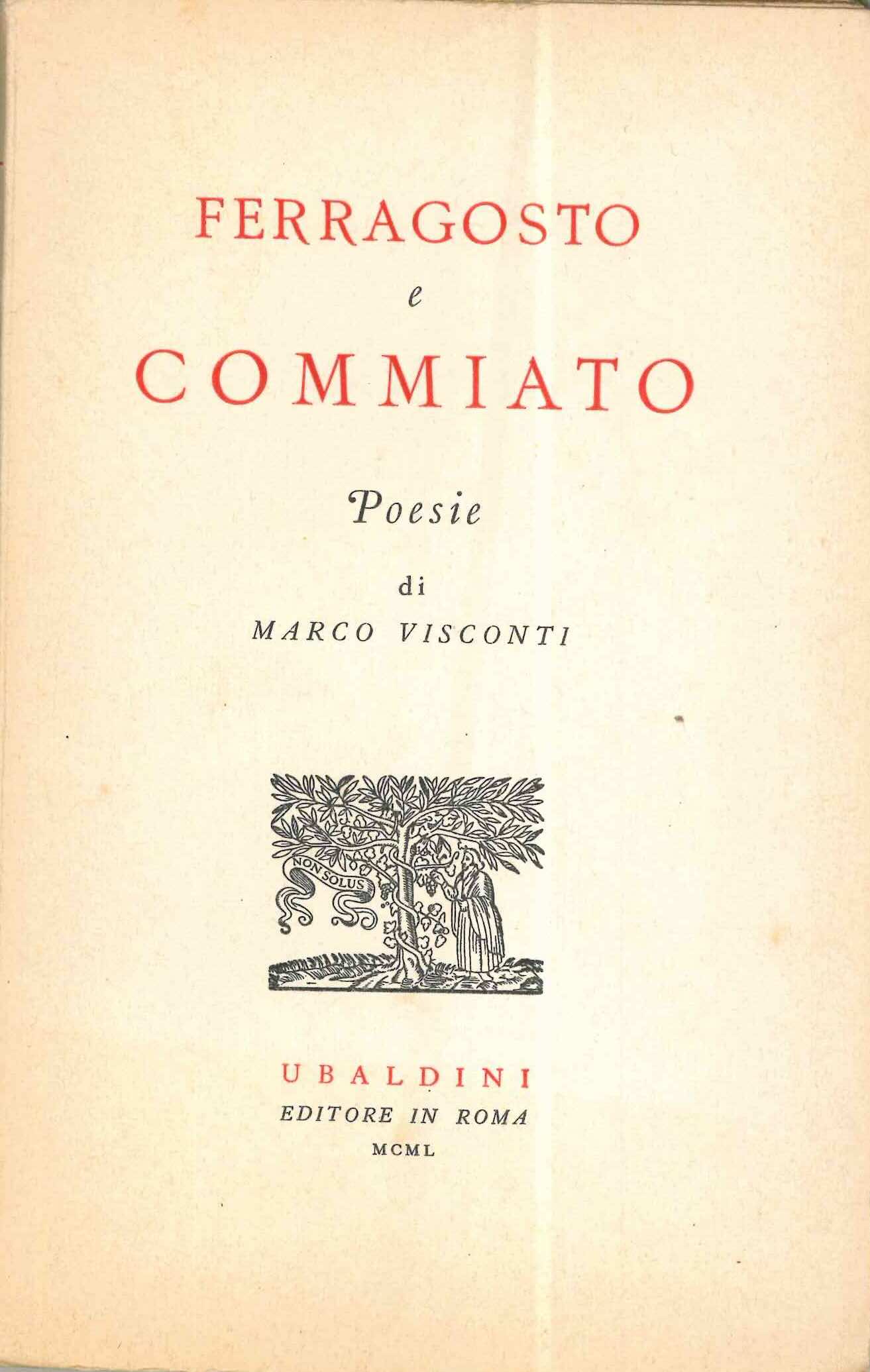 ferragosto e commiato. poesie di marco visconti