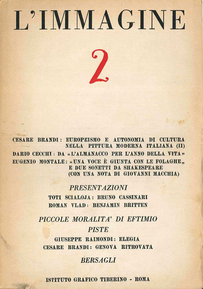 l’immagine. rivista di arte di critica e di letteratura