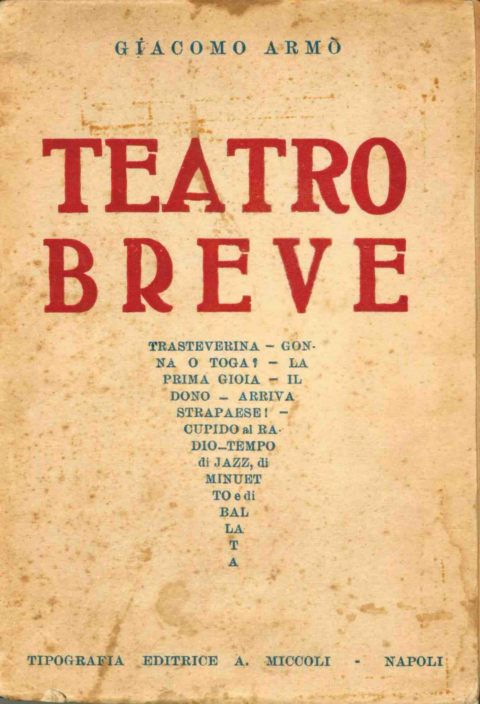 teatro breve. trasteverina - gonna o toga? - la prima gioia . [...]