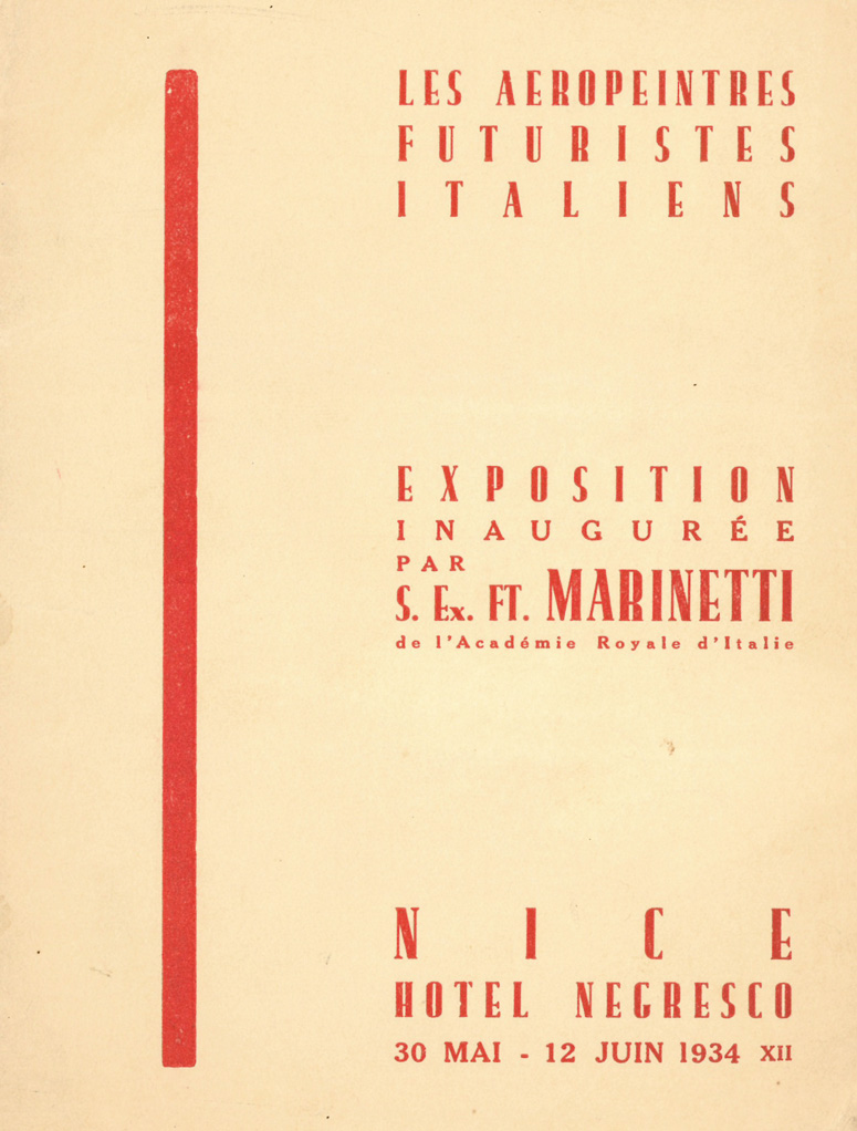 35 aéropeintres aérosculpteurs aérocéramistes italiens. sous les auspices de m. cancellaro d’alena comm. francesco consul géneéral d italie. ordonnée par ermanno libani du mouvement futuriste italien [in