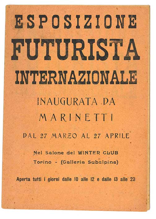 esposizione futurista internazionale inaugurata da marinetti