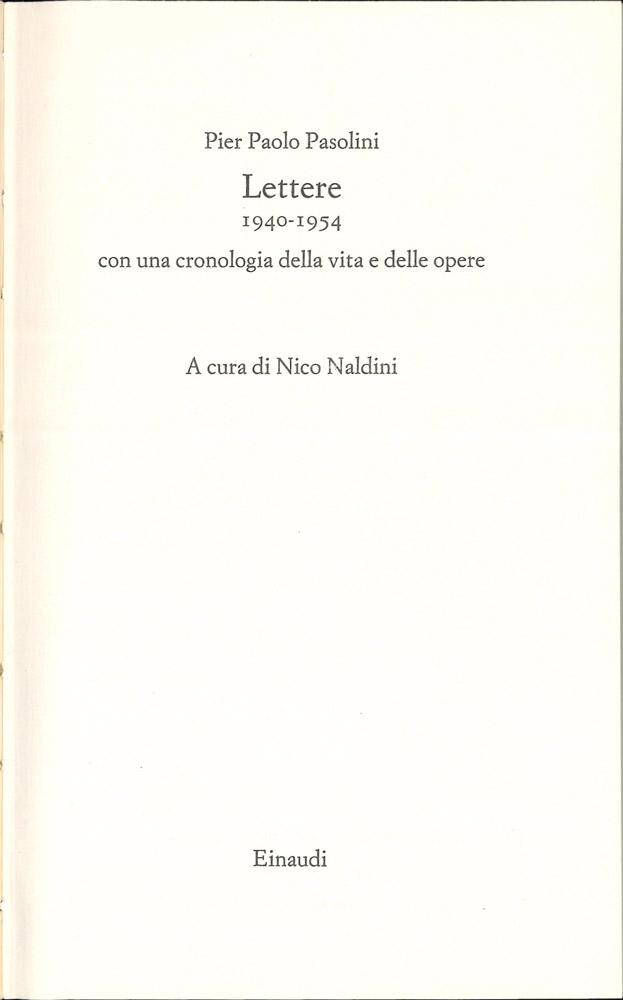lettere 1940-1954 con una cronologia della vita e delle opere [vol. i]