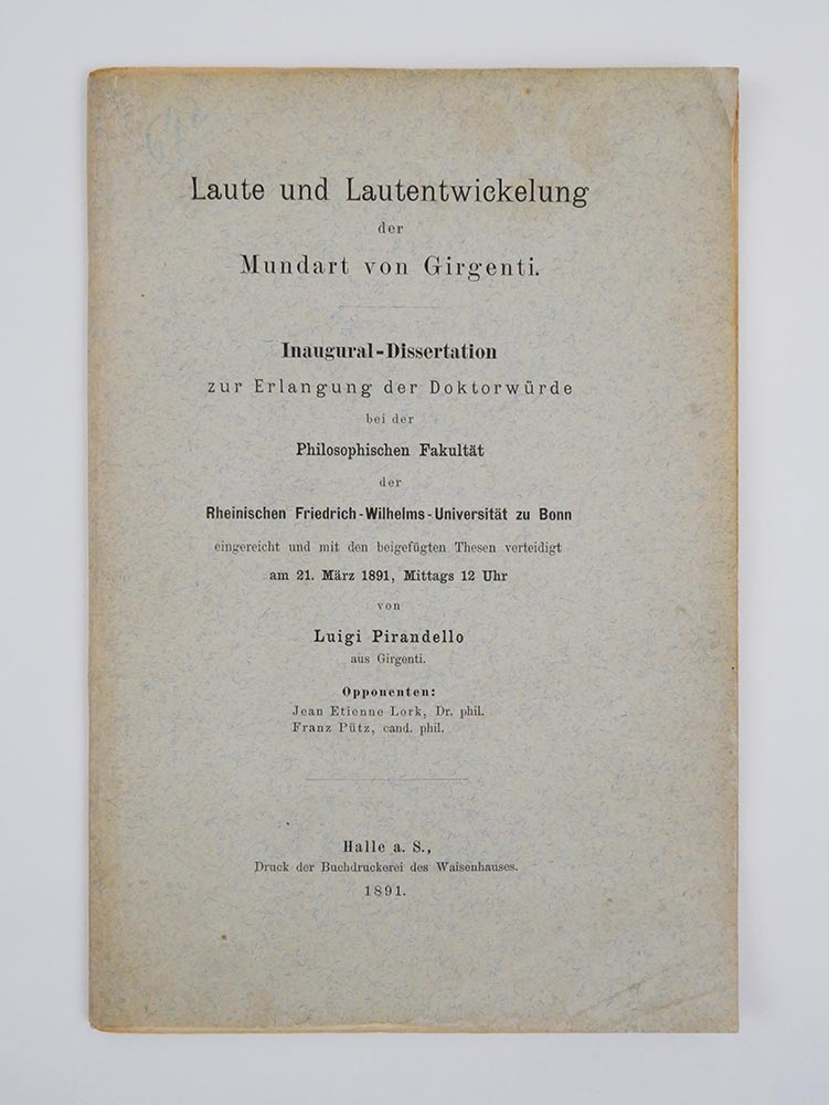 laute und lautentwickelung der mundart von girgenti. — inaugural-dissertation [tesi] zur erlangung der doktorwürde bei der philosophischen fakultät der rheinischen friedrich-wilhelms-universität zu bonn eingereicht