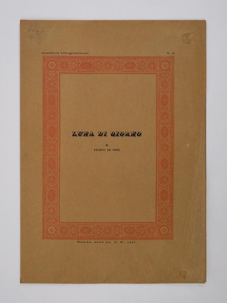 concilium lithographicum, n. 12. luna di giorno di filippo de pisis