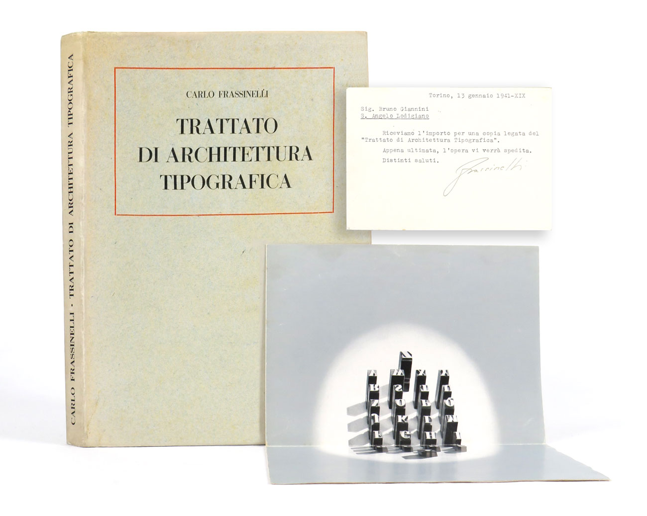 trattato di architettura tipografica di carlo frassinelli [sovracoperta prima tiratura]