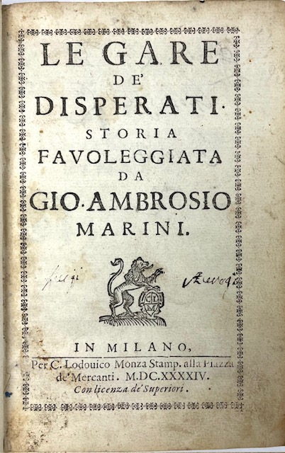le gare de’ disperati. storia favoleggiata