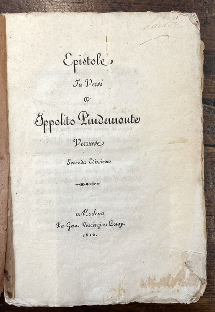 epistole in versi di ippolito pindemonte veronese