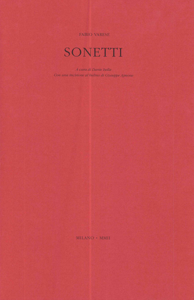 sonetti. a cura di dante isella. con una incisione al bulino di giuseppe ajmone
