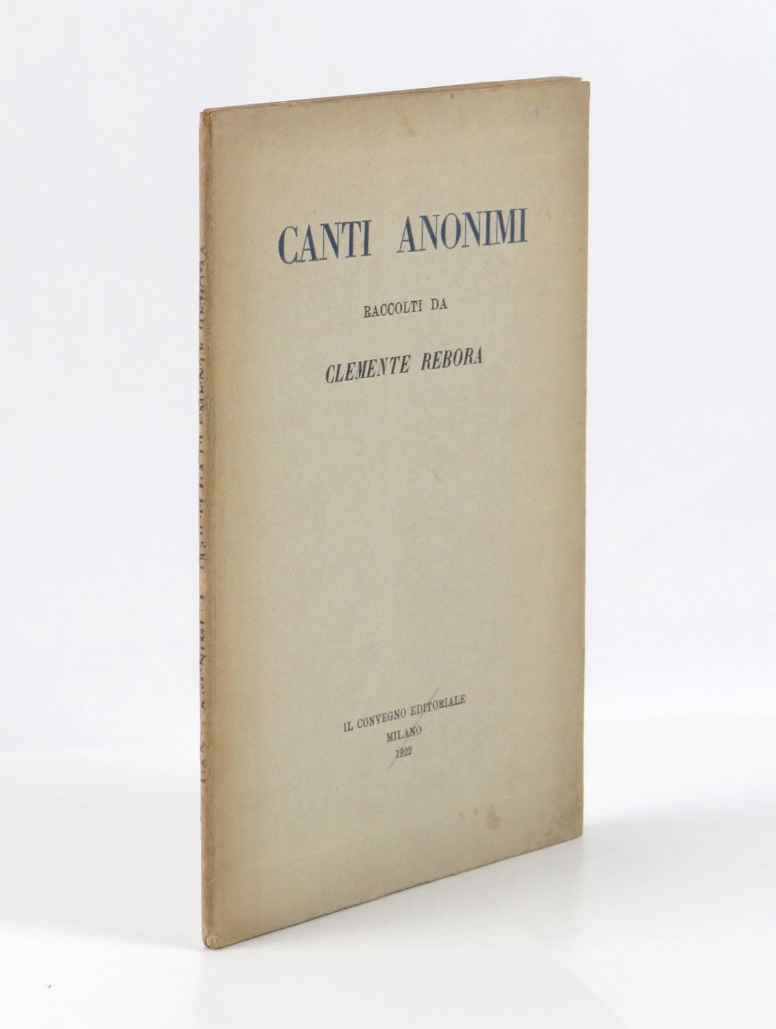 canti anonimi raccolti da clemente rebora