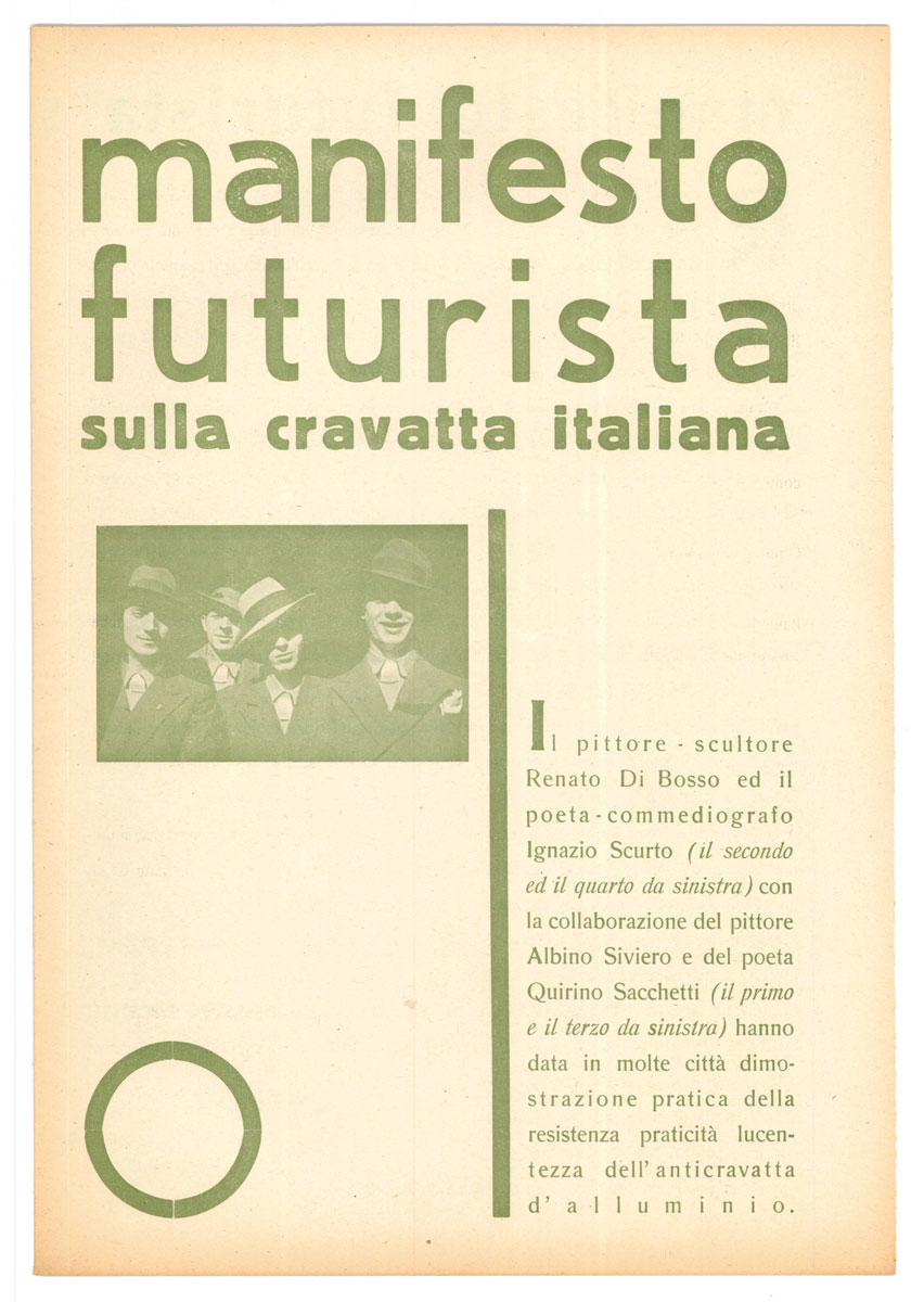 manifesto futurista sulla cravatta italiana