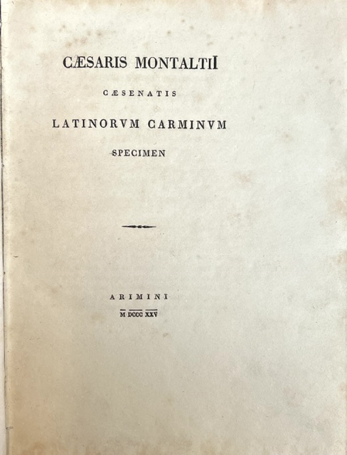 caesaris montaltii caesenatis latinorum carminum specimen