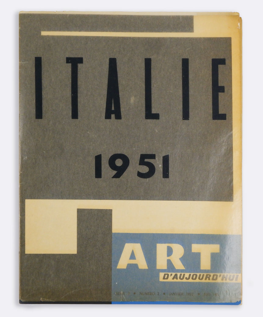 italie 1951 | art d’aujourd’hui | sÉrie 3 • numero 2 • janvier 1952 [titolo in copertina]