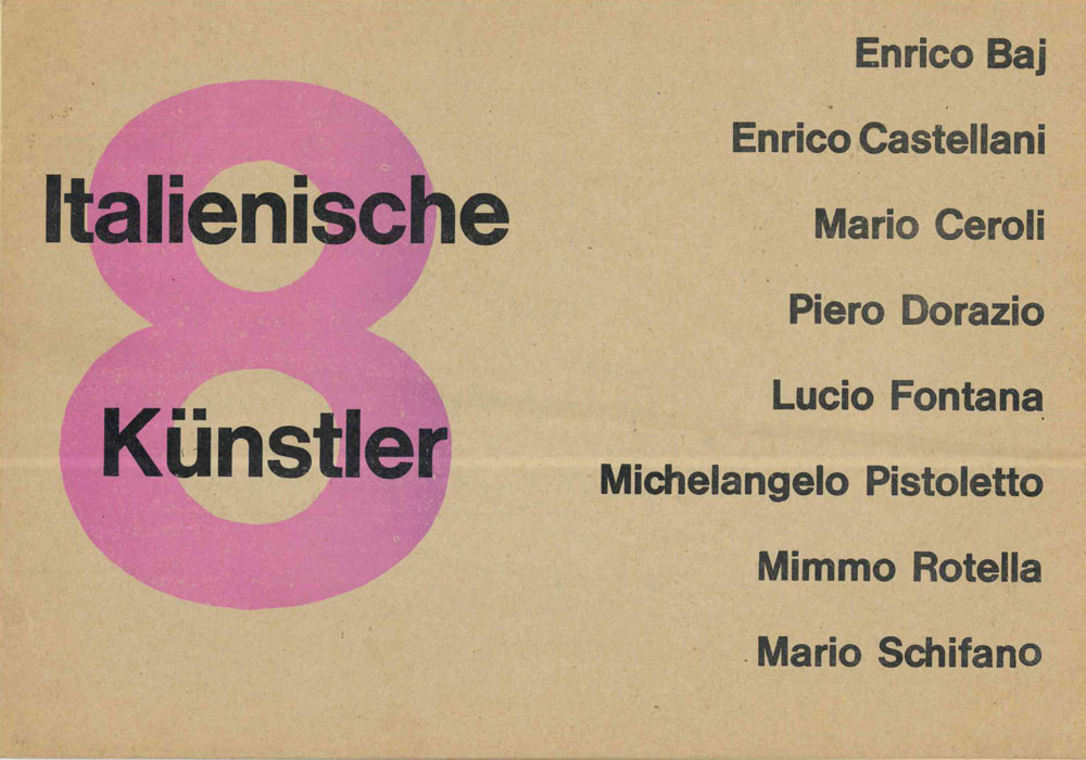8 italienische künstler [galerie bruno bischofberger]