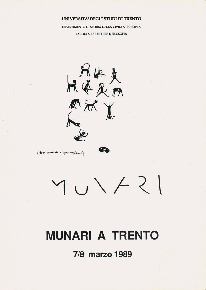 munari a trento | 7 8 marzo 1989 | nell’ambito del corso di museografia 1988-89
