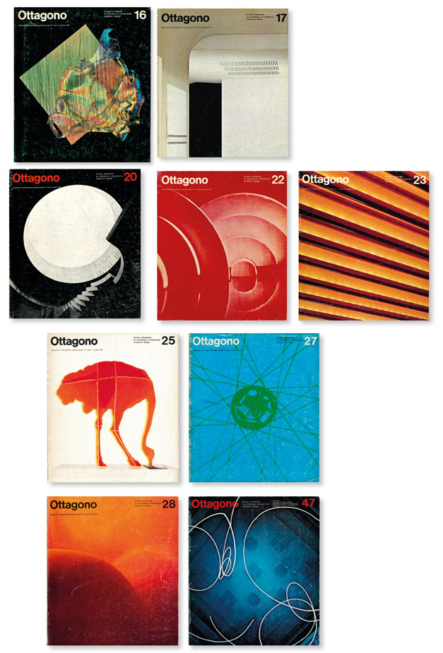 [collezione di 9 fascicoli di «ottagono» con collaborazioni di bruno munari]