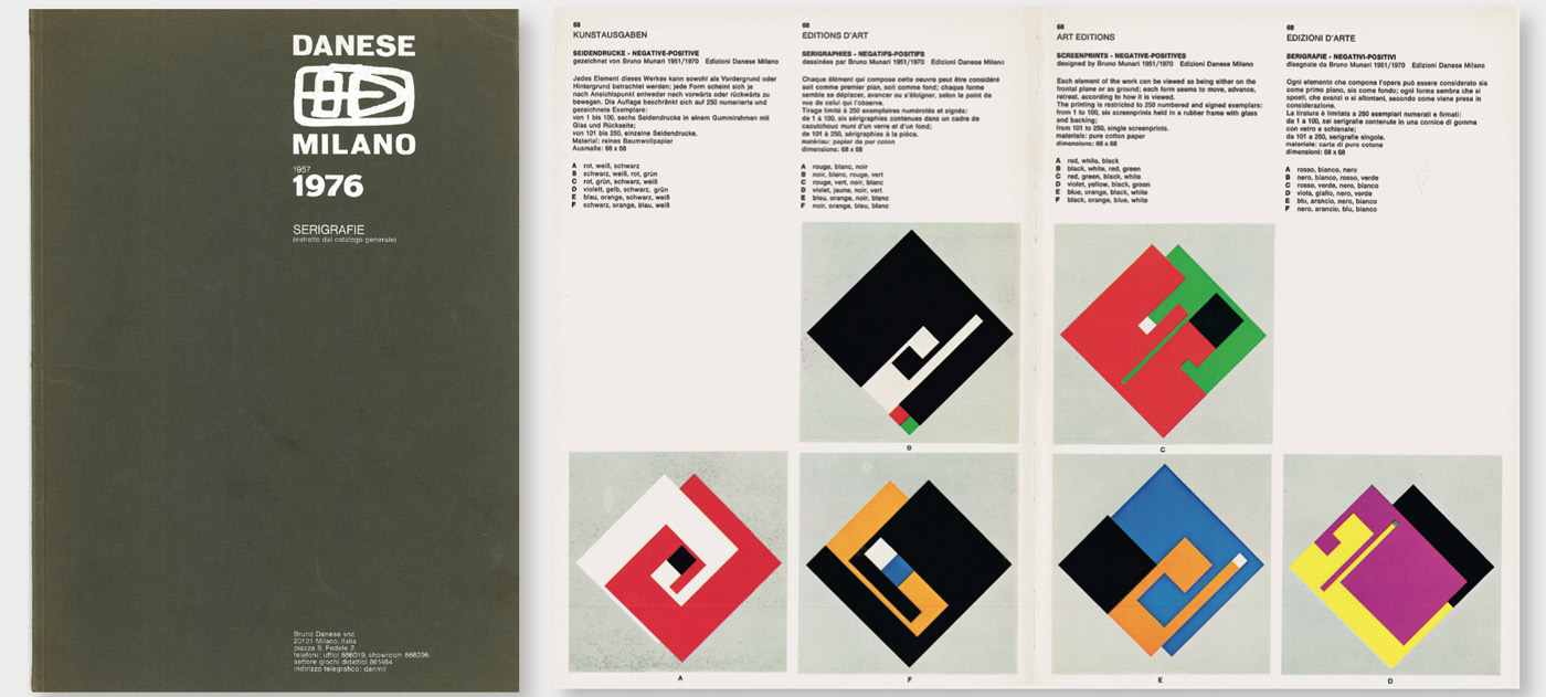 danese | milano | 1957 | 1976 | serigrafie | (estratto dal catalogo generale) [in copertina]