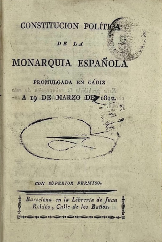 constitución política de la monarquía española, promulgada en cádiz a 19 de marzo de 1812