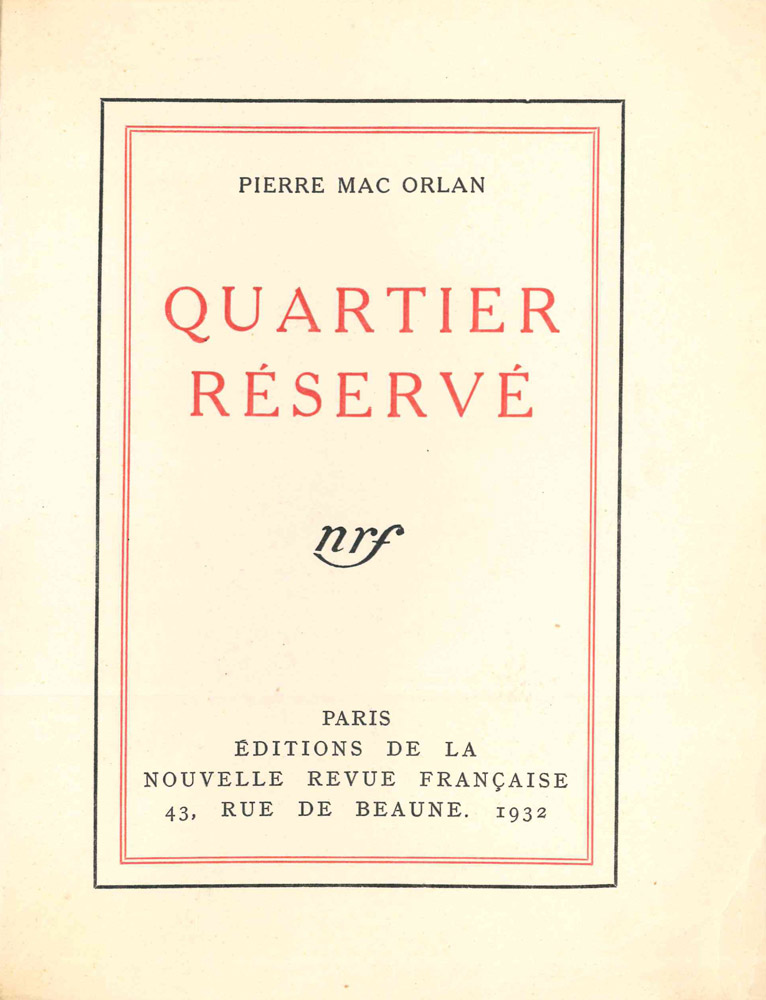 quartier réservé