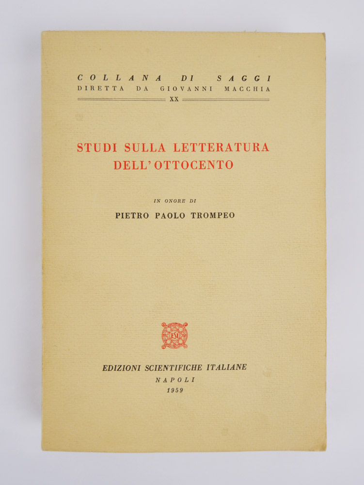 studi sulla letteratura dell’ottocento in onore di pietro paolo trompeo