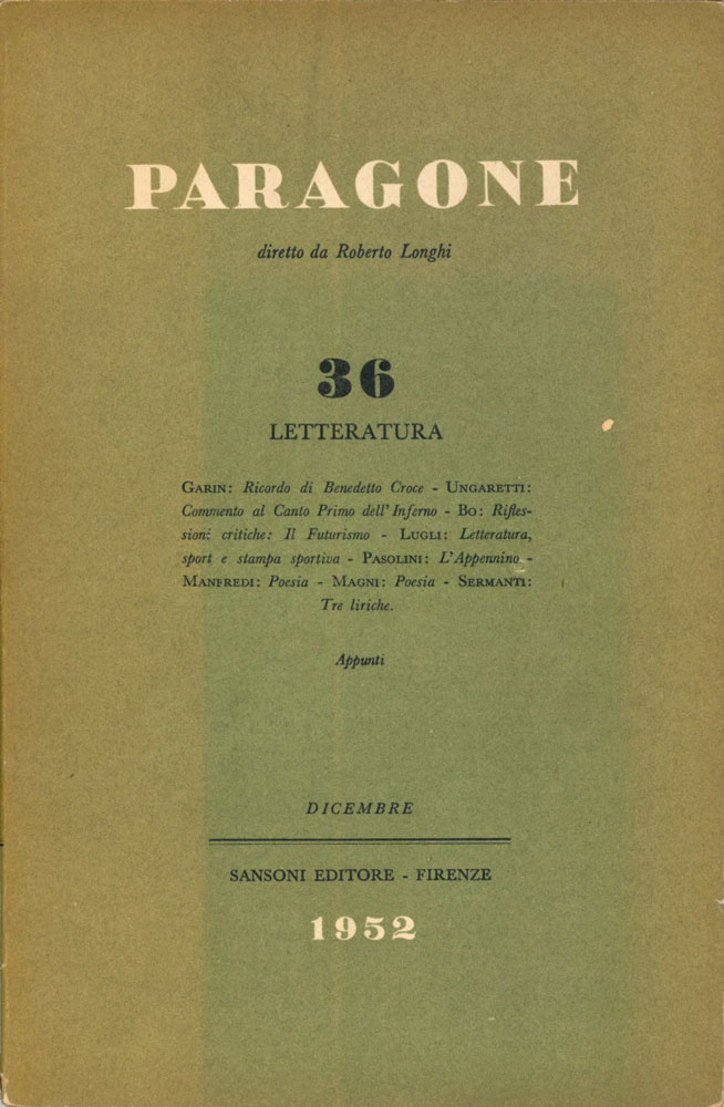 l appennino (in: «paragone», anno iii, numero 36, dicembre 1952]