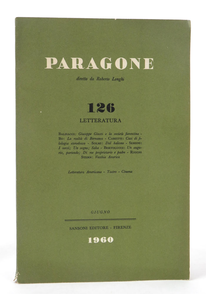 i versi. un sogno. saba [in: «paragone», anno xi, n. 126]