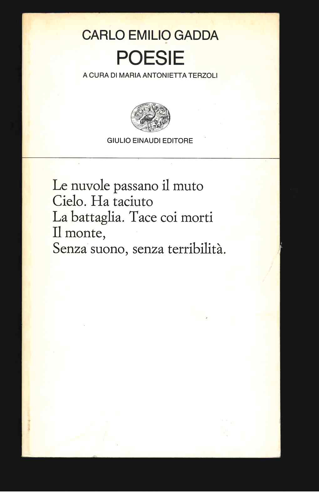 poesie. edizione critica e commento di maria antonietta terzoli