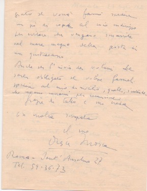 lettera autografa firmata, datata 23 luglio 1951 - mendola, inviata a roberto ortolani - garzanti.