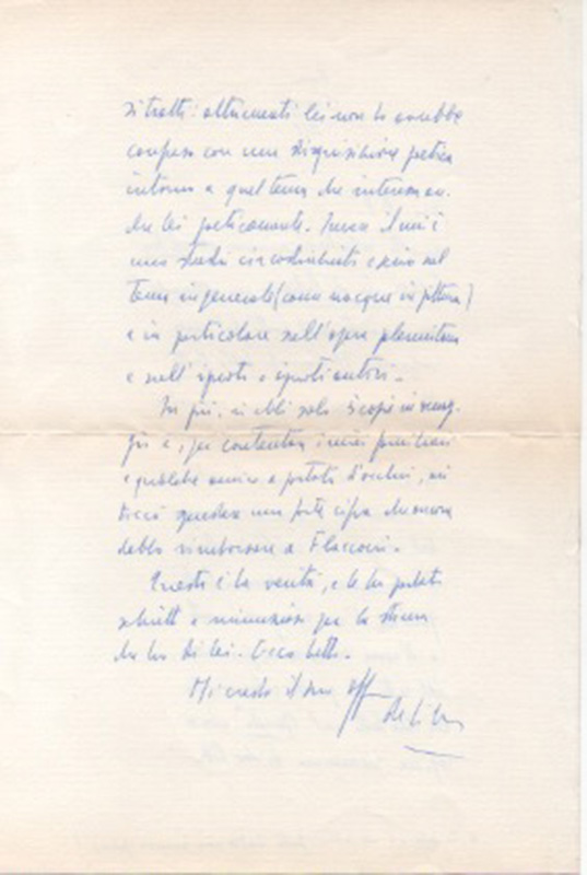 lettera autografa firmata. datata 15 maggio 1959, roma