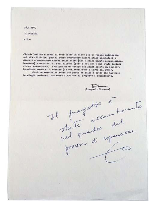 Umberto Eco - annotazione